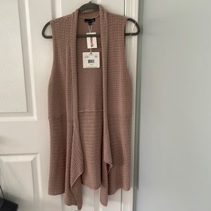NWT sweater cardigan/vest, tan color size M